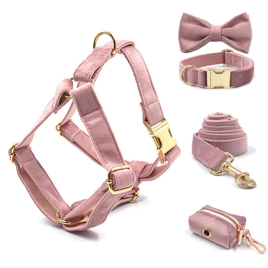 Ultra Soft Activewear Dog Harness Set - Dark Pink