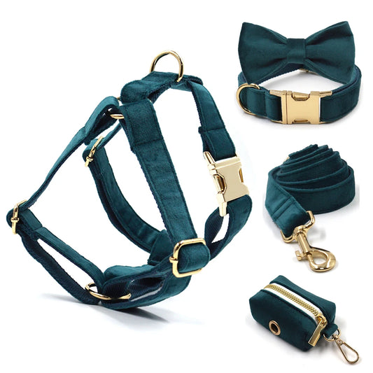 Ultra Soft Activewear Dog Harness Set - Vintage Emerald Green