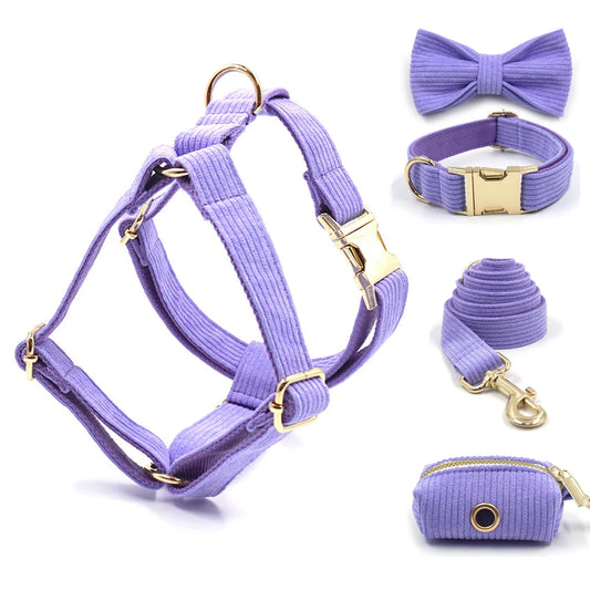 Ultra Soft Activewear Dog Harness Set - Purple