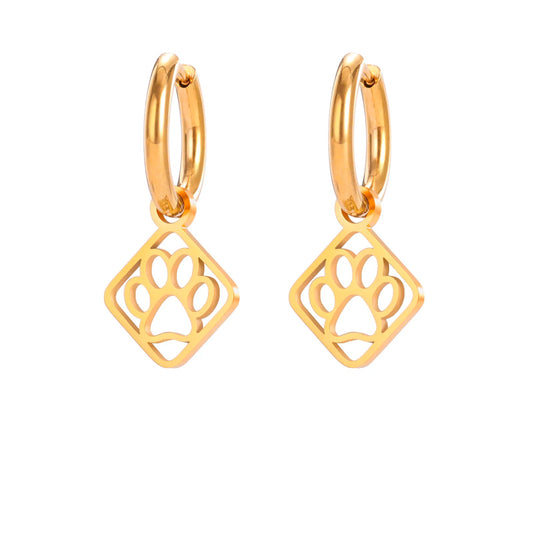 Paw Square Earrings