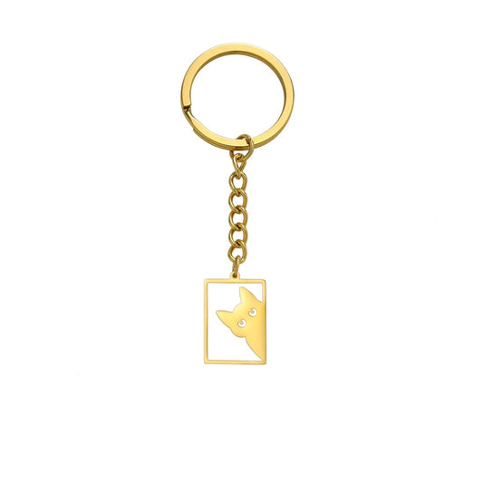 Cat Rectangle Keychain