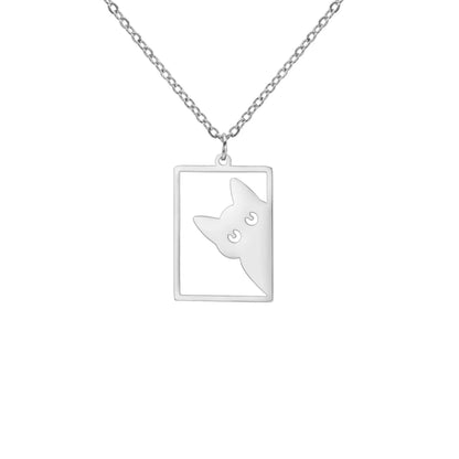 Cat Rectangle Necklace